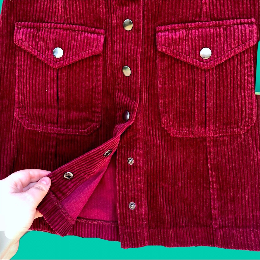 Forever 21 Raspberry Front Button Corduroy Skirt - Picture 4 of 8